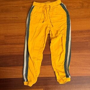 Yellow Jogger Pants with Stripes